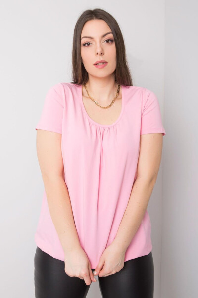 Světle růžová bavlněná halenka Celeste plus size 2XL