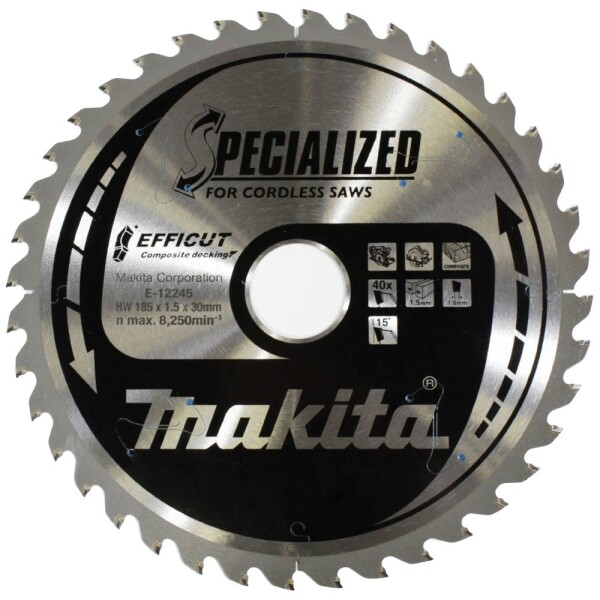 Makita E-12245 pílový kotúč 185 x 30 x 1.5 mm Počet zubov (na palec): 40 1 ks; E-12245