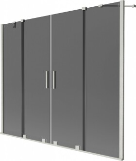 MEXEN/S - Velar Duo dvojkrídlová posuvná vaňová zástena 180 x 150, grafit, nikel kartáčovaný 896-180-000-42-97