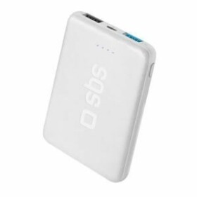 SBS PowerBank Pocket 5000 mAh biela / 2xUSB / 2.1A (TEBB5000POCW)