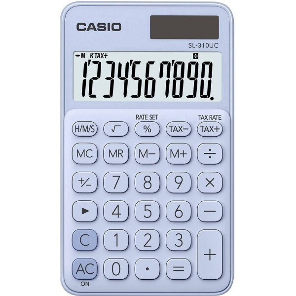 Casio SL-310UC-LB vrecková kalkulačka svetlomodrá Displej (počet miest): 10 solárny pohon, na batérie (š x v x h) 70 x 8 x 118 mm; SL-310UC-LB