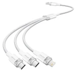 Vention CTPWG biela / Kábel USB-A 3v1 / Lightning, USB-C, Micro-B / 3 A / 1,5 m / 480 Mb/s (CTPWG)
