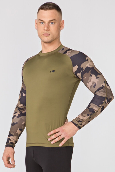 Tričko Rough Radical Furious Army Ls Khaki/Camo M