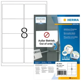Herma adresné etikety biele 99,1x67,7 mm / Etikety / A4 / papier / matné / snímateľné / 800 ks (10312)