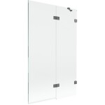 MEXEN/S - Lunar vaňová zástena 2-krídlová pravá 110 x 150, transparent, grafit metal 897-110-100-95-00-P