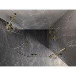 MEXEN/S - Lunar sprchový kút štvrťkruh krídlový pravá 90 x 70, transparent, zlato kartáčovaná 833-090P-070L-55-00