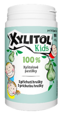 Vitabalans Xylitol Kids xylitolové pastilky s príchuťou hrušky 90 ks