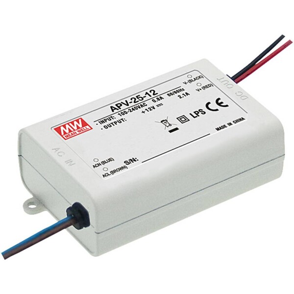 MEAN WELL APV-25-5 napájací zdroj pre LED konštantné napätie 17 W 0 - 3.5 A 5 V/DC bez možnosti stmievania, ochrana proti prepätiu; APV-25-5