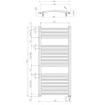 AQUALINE - ORBIT-E elektrické vykurovacie teleso, oblé, 450x960 300 W, biela ILEO94T