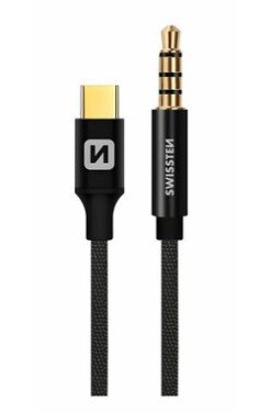 Swissten TEXTILE Audio adaptér USB-C - 3.5mm jack 1.5m čierna (73501303)