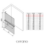 CERANO - Sprchová zástena Walk-in Onyx L-ľavá vzpera + polička/držiak na uteráky - 8 mm - čierna matná, grafitové sklo - 40x200 CER-8050BD80055