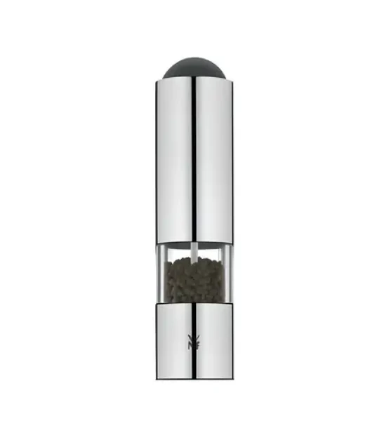 WMF Ceramill / Elektrický mlynček na korenie a soľ / Keramický mlecí mechanizmus / Batéria AAA / Výška 21 cm (667306030)