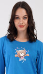 Dámske dlhé pyžamo Bear I love you modrá L