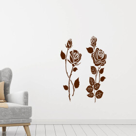 Veselá Stena Samolepka Dve ruže Farba: hnedá, Veľkosť: 100 x 110 cm
