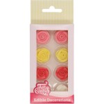 Cukrové zdobenie 8 ks farebné ruže - FunCakes - FunCakes