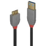 Lindy Anthra Line čierna / Kábel USB / USB-A - Micro-USB B / 2 m / 5 Gbit/s (36767)