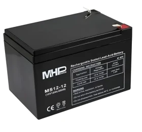 MHPower olovená batéria AGM 12V 12Ah / Olovený akumulátor / VRLA / Faston F2 6,3 mm (MS12-12)
