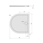 POLYSAN - ISA sprchová vanička z liateho mramoru, polkruh 90x90cm, biela 50511