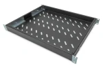 Digitus 19" pevná polica do racku čierna / Polica / 1U / hĺbka 600 mm / nosnosť 50 kg (DN-97645)