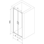 MEXEN - Exo sprchové dvere krídlové110, transparent, zlatá 8182-110-000-50-00
