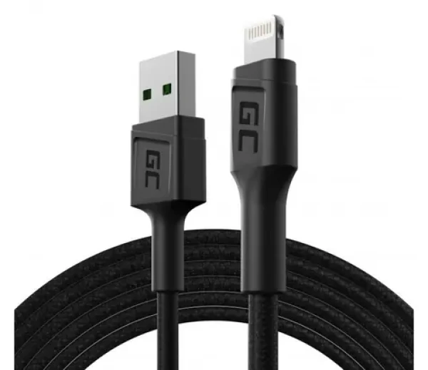 Green Cell KABGC18 čierna / Dátový kábel / USB-A - Lightning / 2 m (KABGC18)