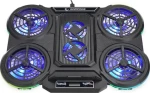 Rampage PROTE R6 sivá / chladiaca podložka / pre notebooky 10 - 17" / 6x ventilátor / stojanček na mobil / RGB (PROTE R6)