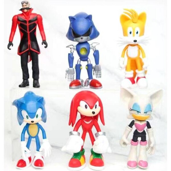 Figúrky na tortu 6 ks ježko Sonic 12 cm - Cakesicq - Cakesicq