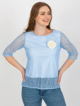 Dámska blúzka LK BZ 506642.94 Svetlomodrá s bielou - Lakerta 42/XL světle modrá s bílou