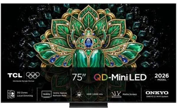 75" TCL 75MQLED75L čierna / Televízia / 4K UHD / QD-Mini LED / 144Hz / Google TV / DVB-T2/C/S2 / 40W repro (75MQLED75L)