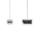 Nedis Redukcia Mini DisplayPort - DisplayPort biela / Redukcia / DisplayPort 1.2 / 21,6 Gbps / 0,2 m (CCGB37450WT02)