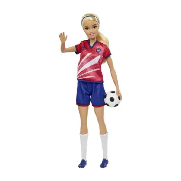 Mattel BARBIE FUTBALOVÁ BÁBIKA V ČERVENOM DRESE
