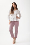 Luna 317 7/8 M-2XL Z25/26 dámske pyžamo ecru-cocoa M
