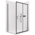 CERANO - Sprchovací kút Orlano L/P - 5 mm - čierna matná, transparentné sklo - 90x100x195 - posuvný CER-DY505B-90172