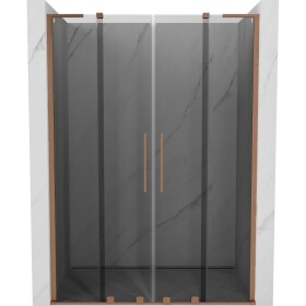 MEXEN/S - Velar L Duo posuvné sprchové dvere 150, grafit, meď kartáčovaná 871-150-003-42-65