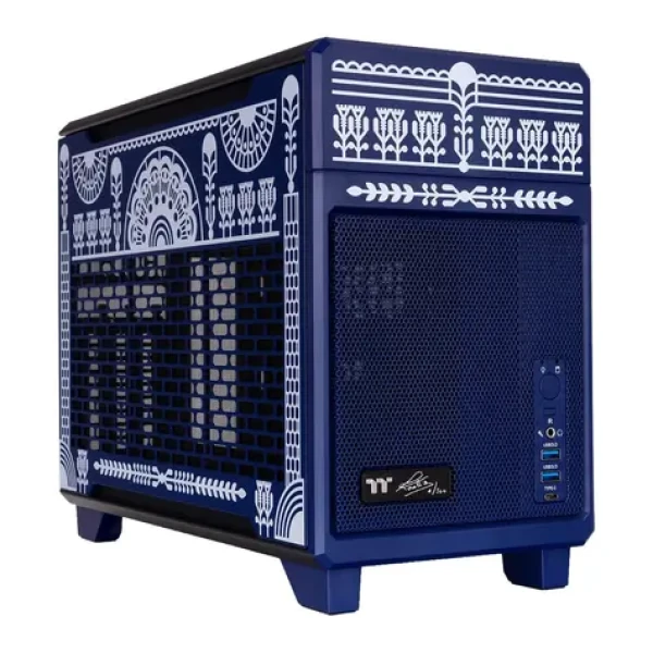 Thermaltake TR100 Koralie Edition modrá-biela / PC skriňa / Mini-ITX / SFF / 280 mm AIO / 21 l (CA-11A-00SPNN-AR)