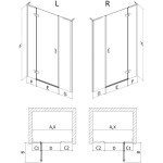 MEXEN/S - Mist-H L sprchové dvere krídlové pravé 120, transparent, zlatá kartáčovaná 8A5L-120-001-55-00-P