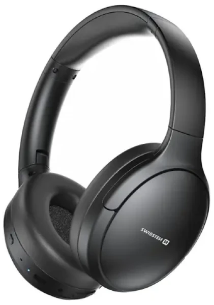 Swissten PURE čierna / Bluetooth slúchadlá / ANC / BT 5.3 / 3.5mm jack / USB-C (54400221)