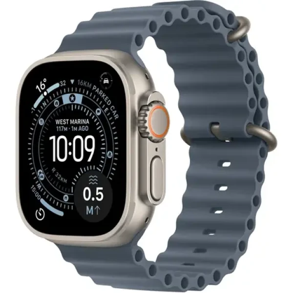 Apple Watch Ultra 3 (2025) GPS+Cellular 49mm Titanové telo - Modrý oceánsky remienok / 130-200mm (MEWH4QC/A)