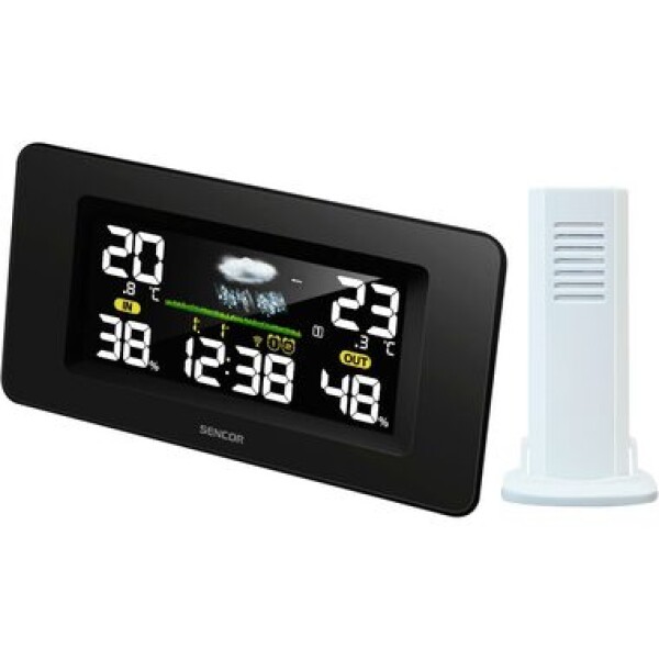 Sencor SWS 5270 Meteostanica čierna / farebný LCD / bezdrôtový snímač (8590669270217)