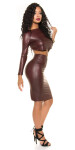 Sexy KouCla Wetlook pencil skirt with zip BORDEAUX