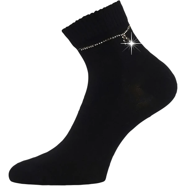 LONKA Ponožky dámské elegantní FLITANA 05 s kamínky ČERNÉ (3 páry) 35-38 126902