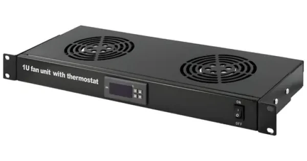 Xtendlan / Ventilačná jednotka / 1U / 2x ventilátor + termostat / hĺbka 200 mm (SFAN1U2T-B)