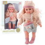 Mamido Bábika Sweet Angel vo vlnenom svetri s hríbikom a kabelkou 36 cm