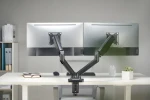 Equip čierna / Stolný držiak pre 2 monitory / 13-27" / nosnosť 9 kg / naklápací, otočný 180 ° / VESA 100x100 (650121)
