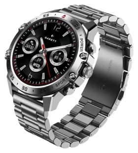 Garett V14 strieborná oceľ / Chytré hodinky / 1.43 "AMOLED / krokomer meranie tepu / BT 5.2 / IP68 / Android iOS (V14_SVR_STL)