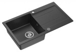 SAMONA SAMONA - Granitový zabudovateľný drez s odkvapom, 77x44cm, čierna 30874504