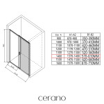 CERANO - Sprchové posuvné dvere Varone LINE Ľ/P - 6 mm - čierna matná, transparentné sklo - 140x195 CER-478099