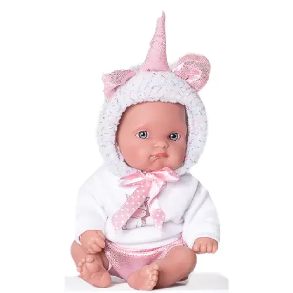 Antonio Juan 85105-1 Jednorožec biely - realistická bábika bábätko s celovinylovým telom - 21 cm