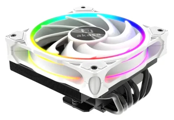 Akasa SOHO H6L RGB biela / Chladič CPU / Nízkoprofilový / TDP 160 W / 120 mm aRGB PWM / Intel LGA1851-115x / AMD AM5/AM4 (AK-CC4039HP01)