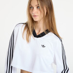 Tričko adidas Adicolor Football Jacquard Crop Long-Sleeve Top White M
